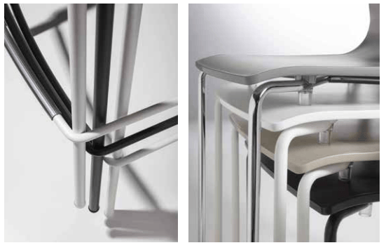 Sgabello da cucina Alina Stool di La Seggiola con seduta rotonda e struttura in legno chiaro, ideale per ambienti moderni.