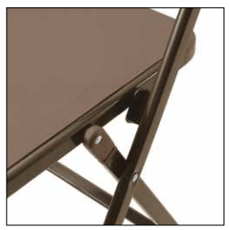 Sedia pieghevole La Seggiola in marrone, modello Bit, con schiena rigida e sedile in legno, ideale per spazi compatti