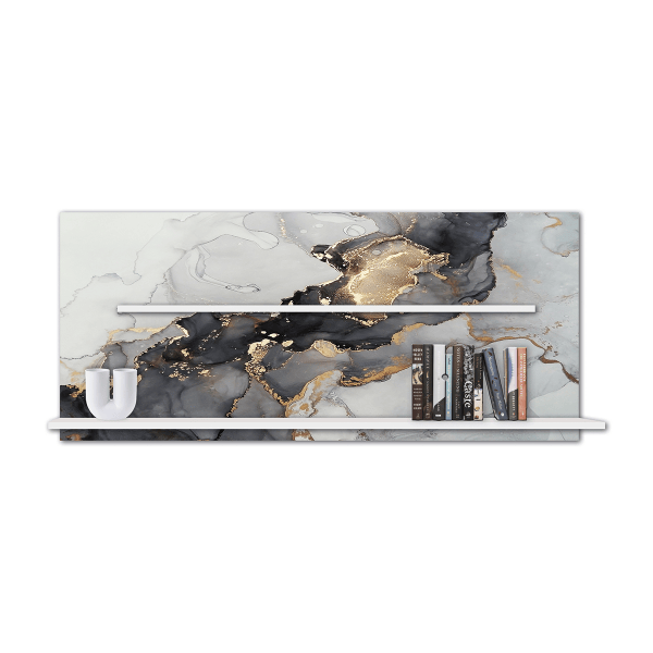 Decorazione murale Pintdecor in nero e oro, con dettagli eleganti e raffinati, ideale per arredi moderni e sofisticati.