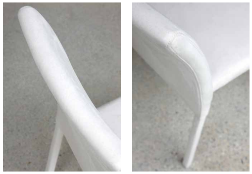 Sedia living Cloe Plus La Seggiola in bianco con schienale ergonomico e struttura robusta, ideale per arredi moderni.