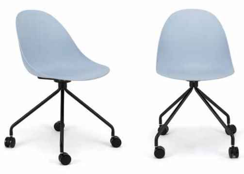 Sedia da ufficio Golf Home Office di La Seggiola in colore celeste, con design ergonomico e supporto comodo per l'uso domestico.