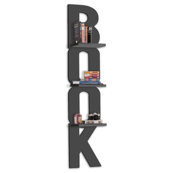 Libro decorativo grigio scuro Pintdecor con design moderno e dettagli eleganti, ideale come elemento decorativo per interni.