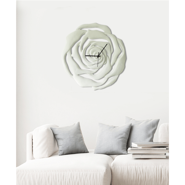 Orologio da parete a forma di rosa in stile moderno per soggiorno, arredamento elegante e minimalista