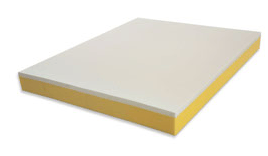 Materasso Orfeo di arredamentionline, vista frontale con superficie in tessuto bianco e supporto imbottito.