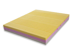 Materasso in schiuma gialla con strati colorati, ideale per letti e camere da letto