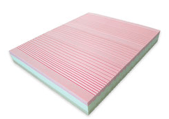Materasso in schiuma rosa con strati colorati, ideale per letti e camere da letto