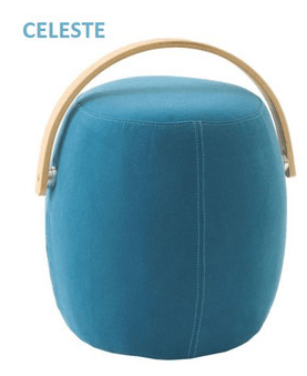 Pouf Bongo La Seggiola in tessuto celeste, seduta morbida e moderna, ideale per salotto o zona relax.