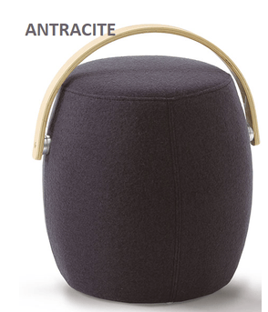 Pouf Bongo La Seggiola in tessuto antracite, seduta morbida e comoda, ideale come elemento di arredo moderno.