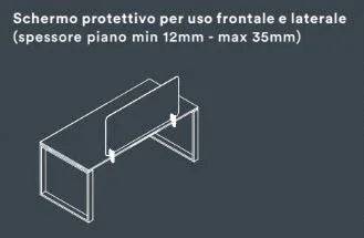 Schermo protettivo per tavolo, uso frontale e laterale, spessore 12-35mm, ideale per arredamento ufficio e soggiorno