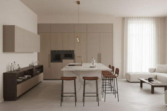 Cucina con isola o penisola? Come scegliere in base allo spazio