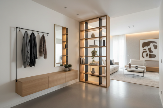 Idee per arredare un ingresso che si apre direttamente sul soggiorno