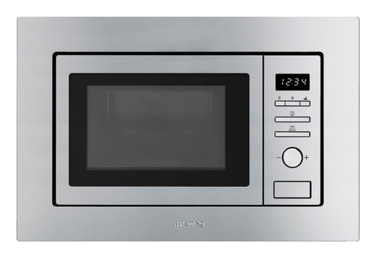 Microonde FMI017X da incasso, elettrodomestico da cucina di ArredamentiOnline, con display digitale e porta in vetro.