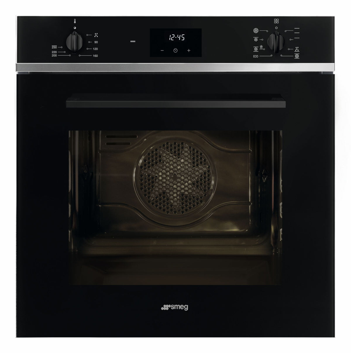Forno da incasso Smeg SF6400TB con porta in vetro e maniglie in acciaio inox, elettrodomestico da cucina elegante e funzionale