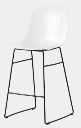 Sgabello Academy Connubia con seduta bianca e gambe in metallo, design moderno e stile elegante per ambienti interni