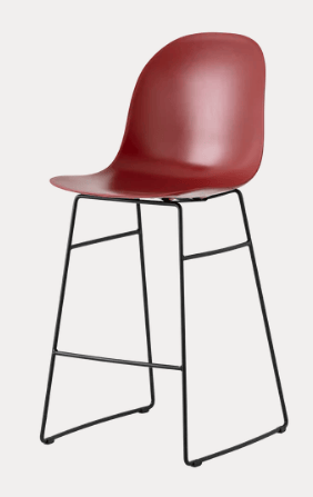 Sgabello Connubia Academy rosso ossido con seduta imbottita e struttura in metallo, design moderno e resistente.
