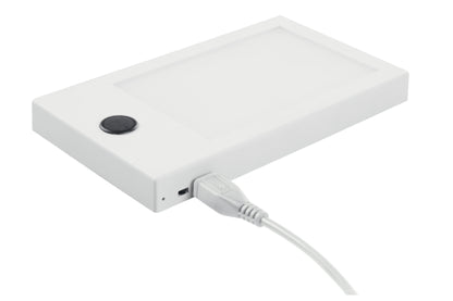 Luce da tavolo Dama in metallo della linea Light, design elegante e moderno, con base stabile e diffusore luminoso.