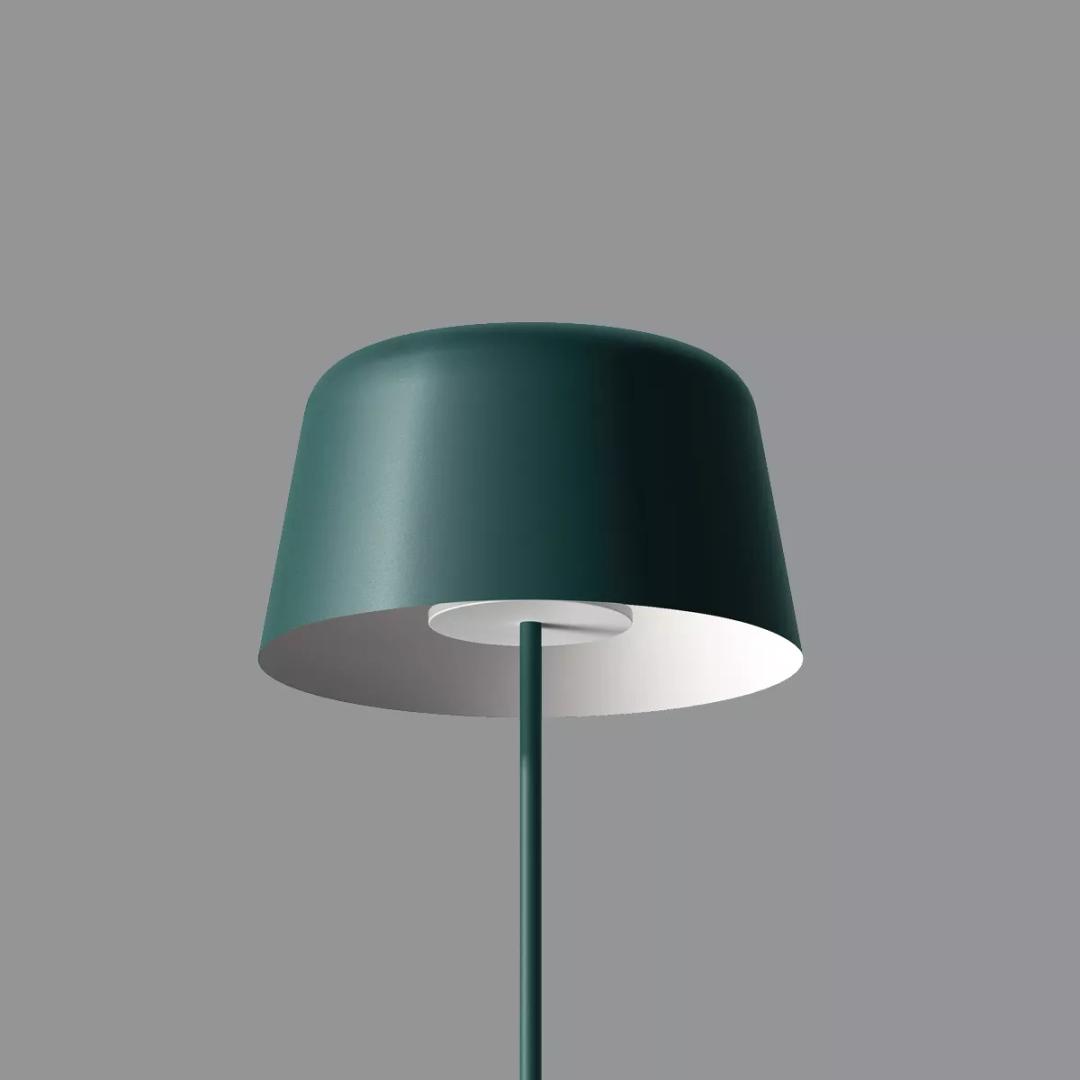 Piantana Delfi Linea Light con supporto in acciaio, diffusore in vetro, stile moderno e design elegante.