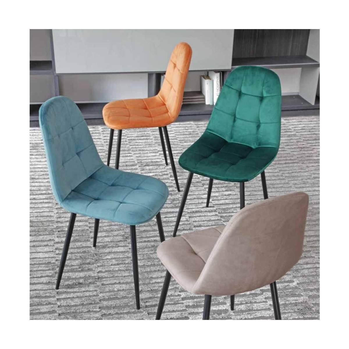 Sedia Cocó La Seggiola in stile moderno con seduta e schienale imbottiti, struttura in legno naturale, design elegante e confortevole