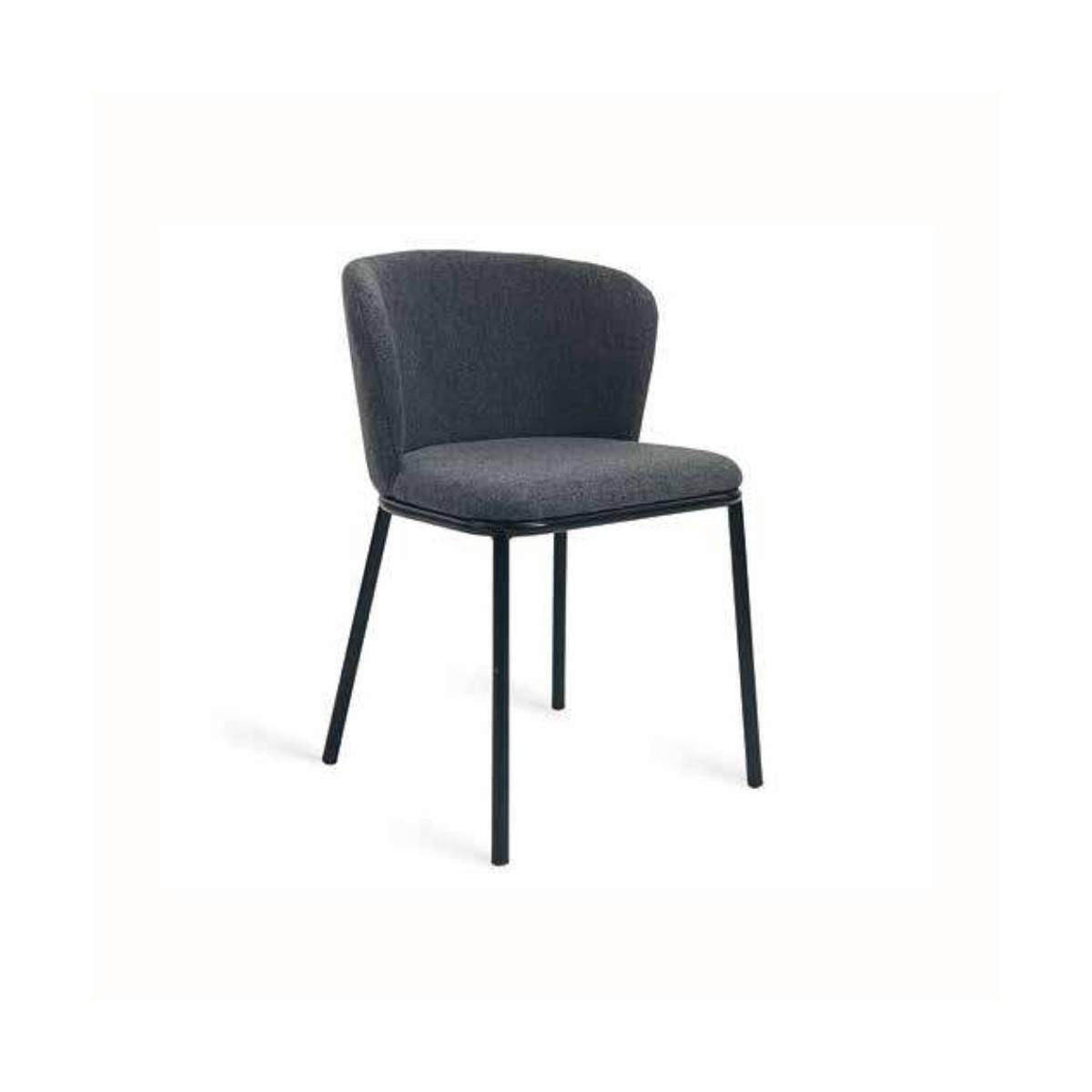 Sedia Frida La Seggiola in tessuto con struttura in metallo, design moderno e comodo per sala da pranzo o ufficio.