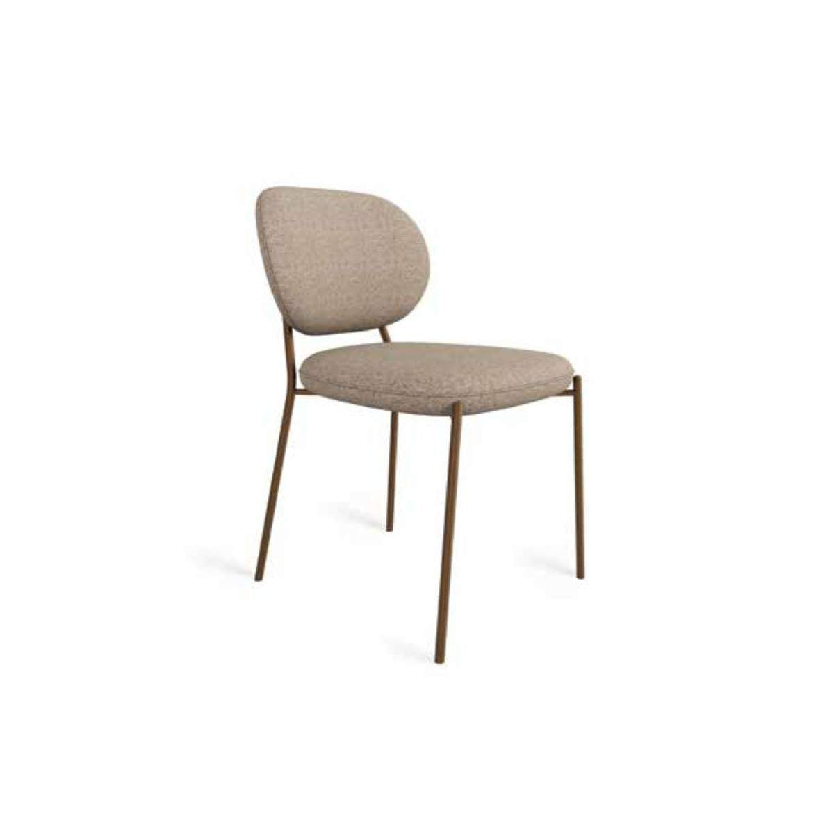 Sedia Priscilla La Seggiola con schienale imbottito e struttura in legno chiaro, ideale per sala da pranzo elegante.
